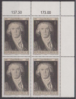 1970 , Mi 1352 ** (1) -  4er Block Postfrisch - 200. Geburtstag Von Ludwig Van Beethofen - Unused Stamps