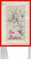 CPA.FANTAISIES  Brodées.  Un Baiser, Bouquet De Fleurs...CO1255 - Embroidered