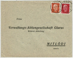 Deutsches Reich 1933, Brief 1. Gewichtsstufe Gera - Mitlödi (Schweiz), Hindenburg - Lettres & Documents