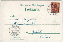 Deutsches Reich 1900, Ansichtskarte Hamburg - Zürich (Schweiz), Germania, Binnen-Alster - Cartas & Documentos