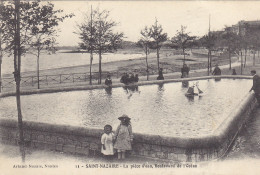 ST NAZAIRE : RARE CPA DE 1914. LA PIECE D EAU DU  BLD. DE L OCEAN.ANIMEE  .T.B.ETAT.A SAISIR. PETIT PRIX . COMPAREZ !!! - Saint Nazaire