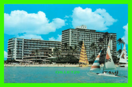 HONOLULU, HI - THE REEF HOTEL ON WAIKIKI BEACH - ANIMATED WITH SAILS - MIKE ROBERTS - - Honolulu