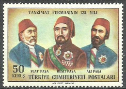 Turkey; 1964 125th Anniv. Of Reformation Decrees 50 K. ERROR "Shifted Print" - Unused Stamps