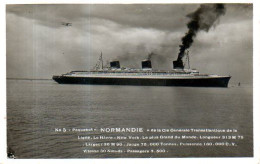 Paquebot Normandie "le Plus Grand Du Monde" - Steamers