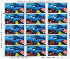 Turkey - 2024 - Europa CEPT - Underwater Fauna And Flora - Mint Miniature Stamp SHEET - Unused Stamps