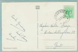 Postkaart Met Sterstempel HERDERSEM - 1954 - Cachets à étoiles