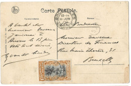 !!! CONGO, CPA DE 1909 DE COQUILHATVILLE POUR BRUXELLES (BELGIQUE) - Briefe U. Dokumente