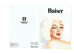 Grande Double Carte - Illustration Marilyn Monroe Actrice Et Mannequin - Le BAISER - Alexandre Mosley - Femmes Célèbres