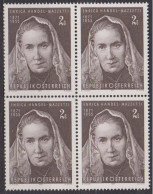 1971 , Mi 1353 ** (4) -  4er Block Postfrisch - 100. Geburtstag Von Enrica Handel - Mazzetti - Covers & Documents