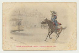 Carte Fantaisie Militaire - Garde Républicaine - Tenue De Service 1901 - Malespine - Phototypie BERGERET - Bergeret