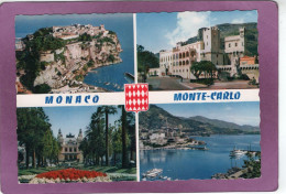 MONACO MONTE CARLO  Multivues Blason Éditions La Cigogne N° 99 158 64 - Tarjetas Panorámicas