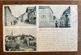 WEILER - VILLE  - Gruss Aus - Multi-vues - Hotel Zur Post A Circulé Le 10/09/1902 - Sonstige & Ohne Zuordnung