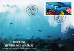 Turkey - 2024 - Europa CEPT - Underwater Fauna And Flora - FDC (first Day Cover) - FDC