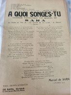 PATRIOTIQUE 14 -18/ A QUOI SONGES TU ? / MARCEL DE SARA / AIR AU CLAIR DE LA LUNE - Partitions Musicales Anciennes