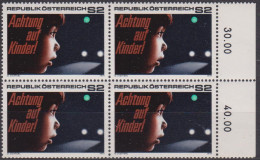 1971 , Mi 1354 ** (4) -  4er Block Postfrisch - Verkehrssicherheit - Neufs