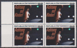 1971 , Mi 1354 ** (6) -  4er Block Postfrisch - Verkehrssicherheit - Neufs