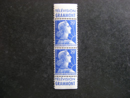 TB Paire Verticale De Carnet Du N° 1011Bb, Neuve XX. Avec PUB Sup. " GRAMMONT " + PUB Inférieure " GRAMMONT". - Unused Stamps