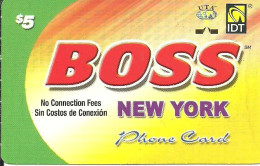 USA: Prepaid IDT - Boss New York 03.11 - Andere & Zonder Classificatie