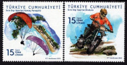 Turkey - 2023 - Extreme Sports - Parachuting And Bike Racing - Mint Stamp Set - Neufs