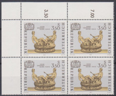 1971 , Mi 1357 ** (1) -  4er Block Postfrisch - Kunstschätze - Neufs