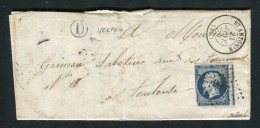 Rare Lettre De Verfeil Par St Antonin ( Tarn & Garonne 1856 ) Pour Toulouse - 1849-1876: Klassik