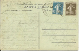 SOLDES - 1924-26 - Semeuse - N° 192 Et 193 - Oblitérés (o) Sur Carte : ARCACHON - Storia Postale