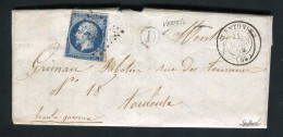 Rare Lettre De Verfeil Par St Antonin ( Tarn & Garonne 1856 ) Pour Toulouse - 1849-1876: Klassik