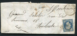 Rare Lettre De Verfeil Par St Antonin ( Tarn & Garonne 1855 ) Pour Toulouse - 1849-1876: Periodo Clásico
