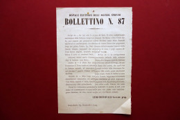 Bollettino Agenzia Stefani N.87 Comune Di Parigi Scontri Ulani Thiers 1870 - Non Classés