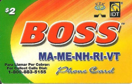 USA: Prepaid IDT - Boss MA-ME-NH-RI-VT 08.08 - Autres & Non Classés