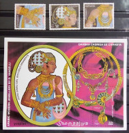 Somalia 1997, Arabic Jewellery, MNH S/S And Stamps Set - Somalië (1960-...)
