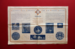 Bottega Arte Ceramica Zama Aldo Faenza Foglio Pubblicitario Illustrato Anni '30 - Zonder Classificatie