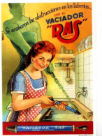 Carte PUB Espagnole,Vaciador Ras, Joint D'etancheite?, Jeune Femme Souriante, Illustrateur - Advertising