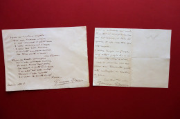 Autografo Giuseppe Giacosa Lettera Milano 30/4/1891 E Fac Simile Autografo - Autres & Non Classés