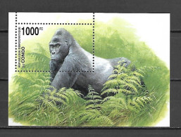 Congo 2002 Animals - Global Nature Protection - Eastern Lowland Gorilla MS MNH - Gorilas