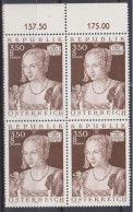 1971 , Mi 1362 ** (3) -  4er Block Postfrisch - Kunstschätze : Gemälde - Unused Stamps