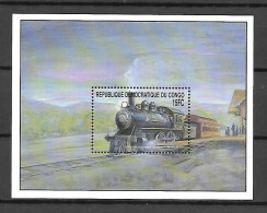 Congo 2001 Trains - Locomotives From Around The World MS #1 MNH - Trenes