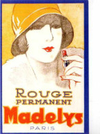 Carte PUB Rouge Permanent Madelix, Femme Elegante, Chapeau,rouge A Levres  Illustrateur - Werbepostkarten