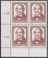 1971 , Mi 1364 ** (2) -  4er Block Postfrisch - 100. Todestag Von August Neilreich - Neufs