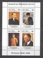 Cyprus (Turkish Post) 1988 Kemal Ataturk MS MNH - Ungebraucht