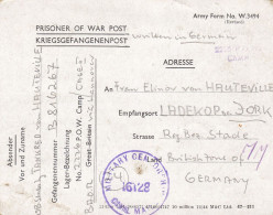 Kriegsgefangenenpost Flieger-Oberstabsingenieur 1946 Von Zedelgem Nach Ladekop - Prigionieri