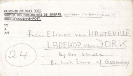 Kriegsgefangenenpost Flieger-Oberstabsingenieur 1946 Von Zedelgem Nach Ladekop - Correos De Prisioneros De Guerra