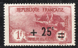 FRANCE N° 168 NEUF* LUXE - ORPHELINS De GUERRE 2ème Série - Cote 36 € - MWH Charnière - Pas D'aminci - Neufs