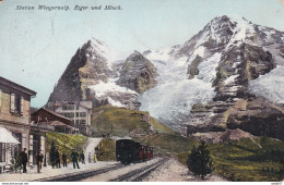 Station Wengernalp - Eiger U. Mönch - & Train 1909 - Stations With Trains