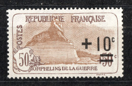 FRANCE N° 167 NEUF* LUXE - ORPHELINS De GUERRE 2ème Série - Cote 27 € - MWH Charnière - Pas D'aminci - Unused Stamps