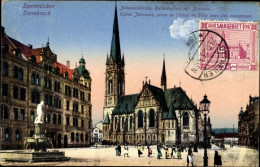 CPA Saarbrücken, Johanniskirche, Rathausplatz, Brunnen - Andere & Zonder Classificatie