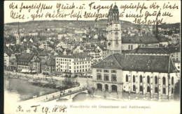 10547730 Zuerich Zuerich Kirche Muenster Rathausquai X 1905 Zuerich - Autres & Non Classés