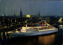 CPA Passagierschiff TS Hamburg Im Hamburger Hafen, Nachtbeleuchtung - Other & Unclassified