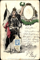 Gaufré Timbres CPA Germania, Kaiser Wilhelm II., Deutsche Reichspost 2 1/2 Groschen - Familles Royales