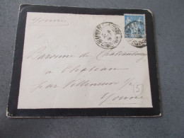 FRANCE.ENVELOPPE.TIMBRE SAGE.15CTS BLEU.CACHET ST GENIS DE SAINTONGE.1898.A BARONNE DE CHATEAUBOURG.VILLENEUVE. - 1849-1876: Periodo Classico